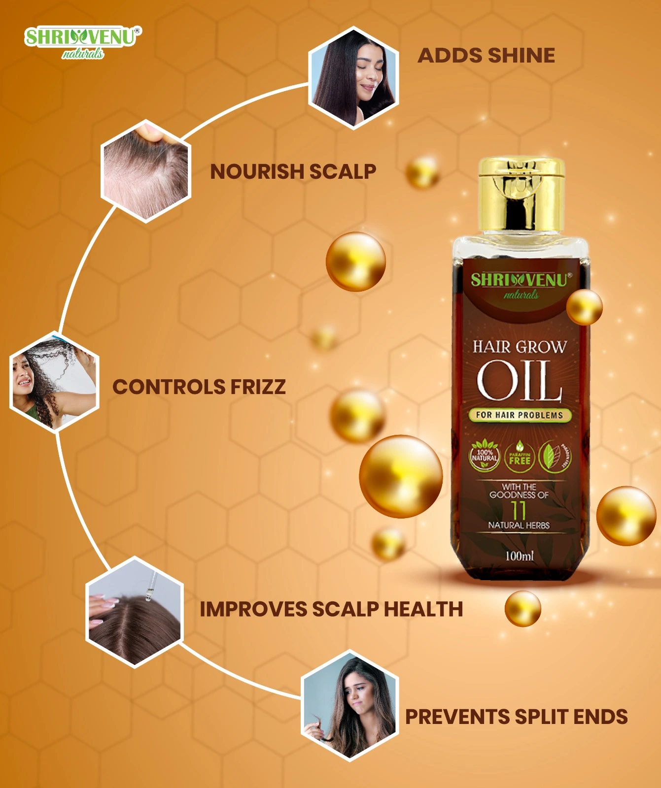 Shrivenu Ayurvedic hair fall control oil 100ml